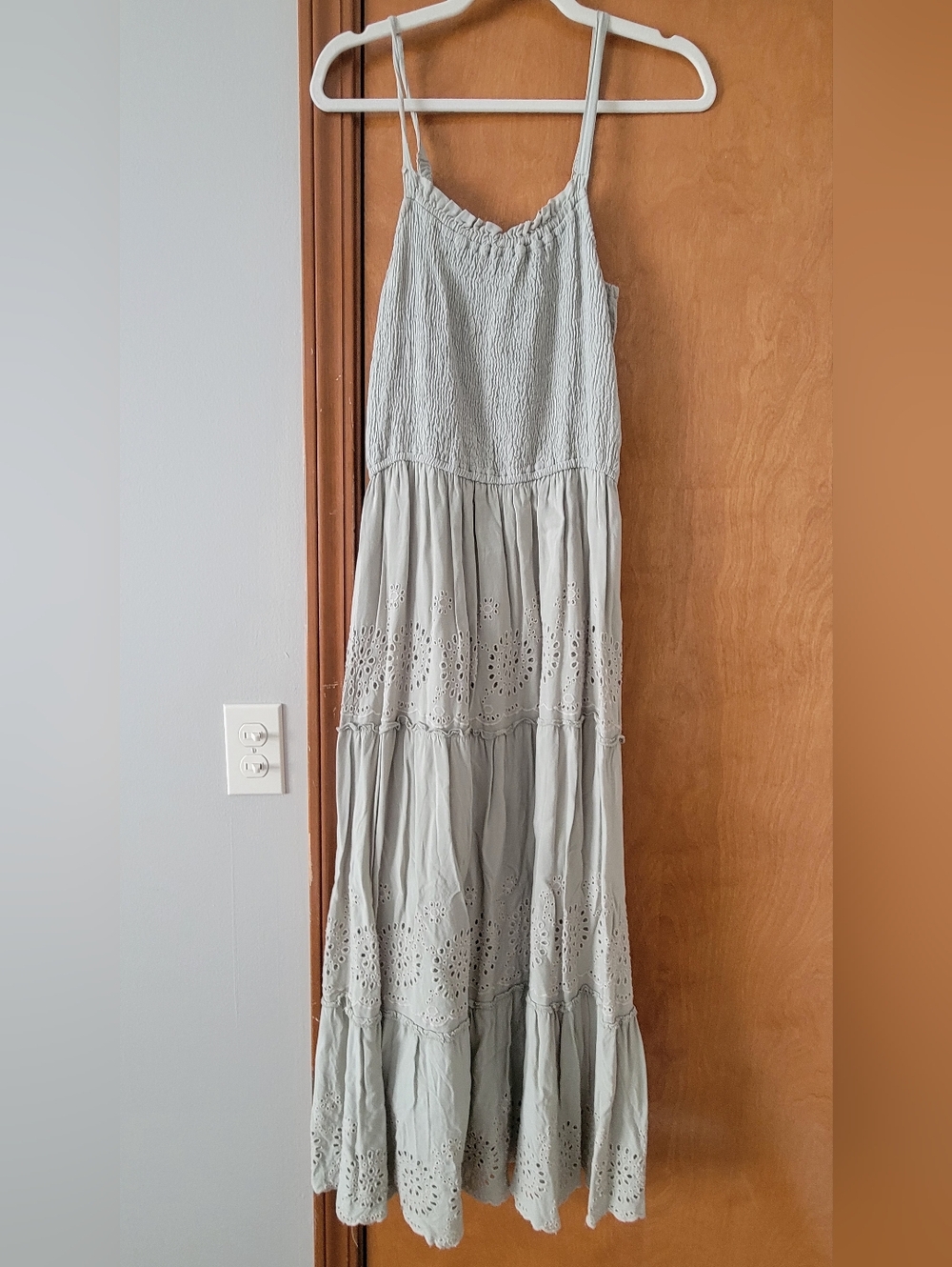 Jessica Simpson Sage Eyelet Tiered Maxi Dress - Spaghetti Straps